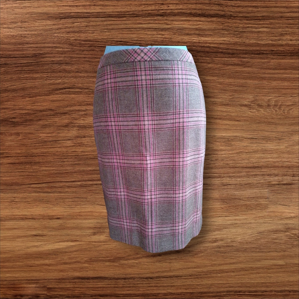 Talbots Pink and Brown Plaid A-line Skirt